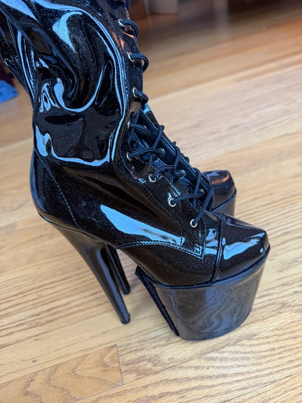 Pleasers thigh-highs + shoe protectors